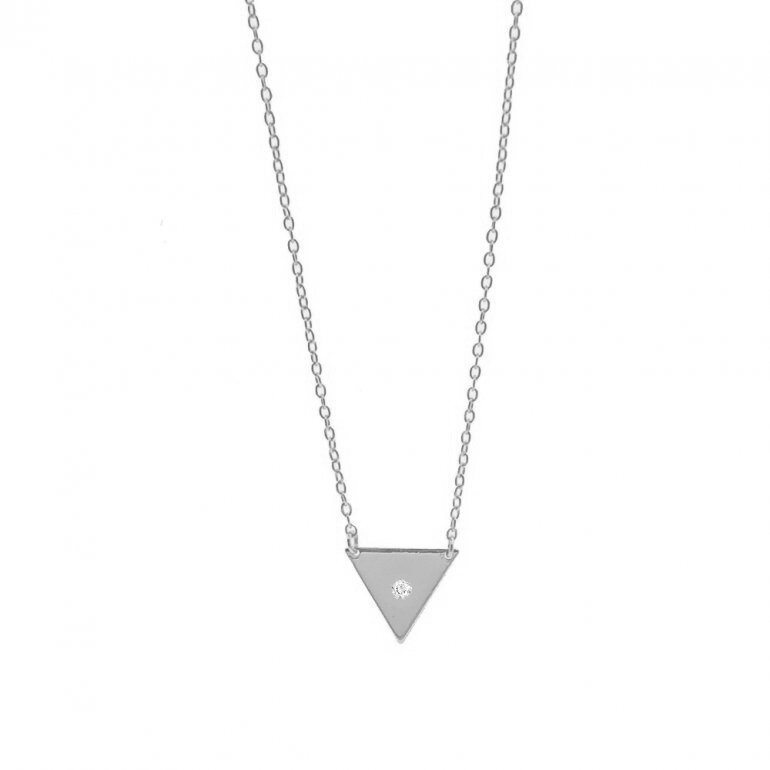 Sterling Silver Triangle Necklace 2024 favors